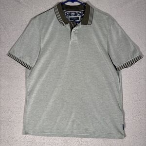 Ted Baker Size 5 Polo Shirt Men’s Woven Green Golf Shirt Preppy Collar‎